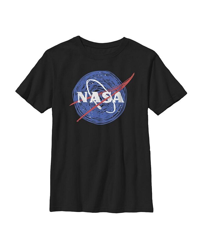 

Детская футболка с мультяшным логотипом для мальчиков NASA, черный