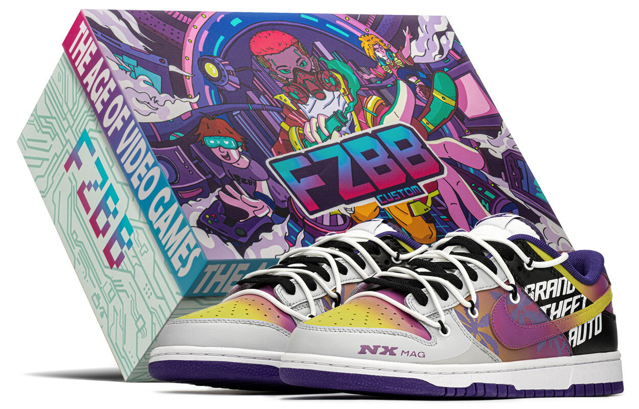 

Кроссовки Nike Dunk Skateboarding Shoes Men Low-top Black/purple, фиолетовый