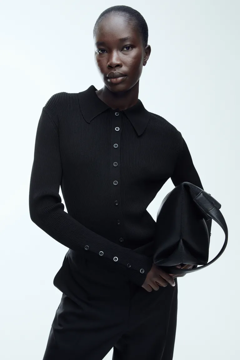 

Кардиган эластичной вязки H&M, черный