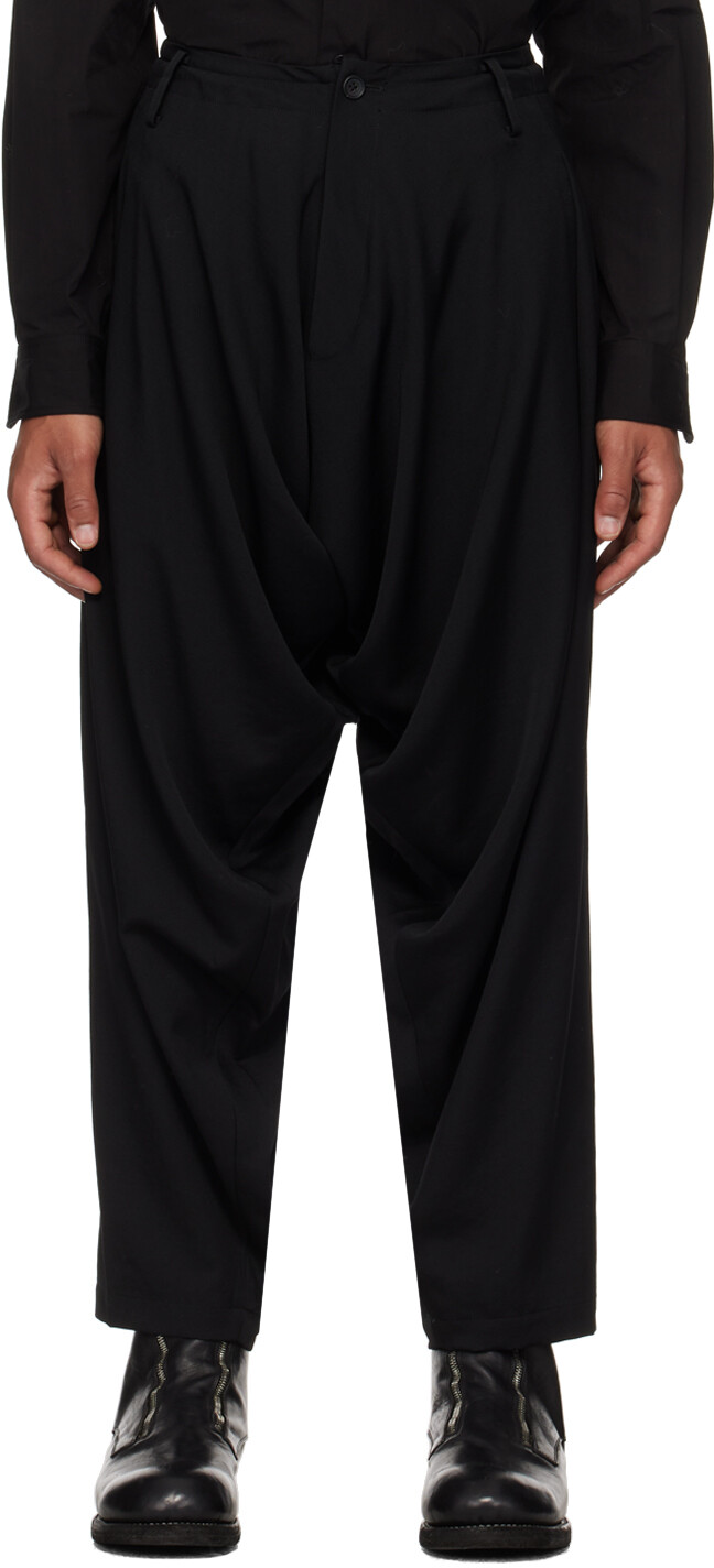 

Черные брюки с драпировкой Yohji Yamamoto, Черный