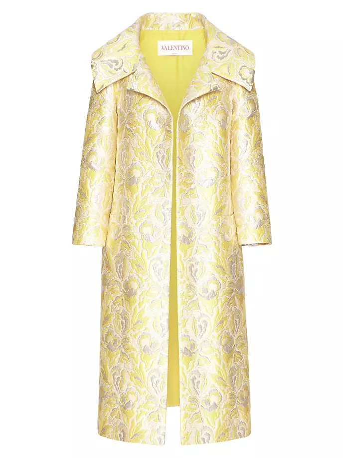 

Пальто из парчи «Ирис» Valentino Garavani, цвет yellow silver