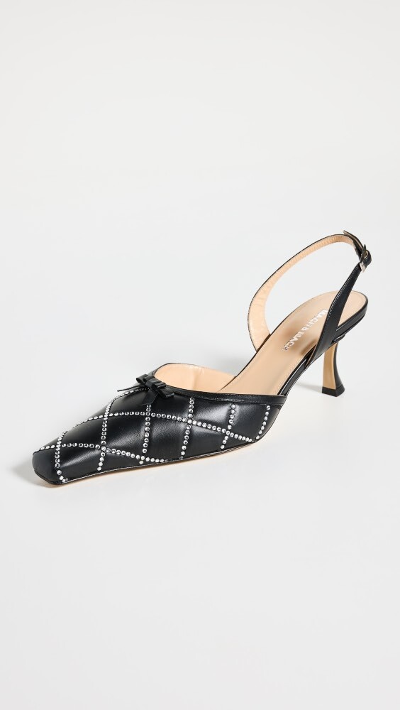 

Туфли MACH & MACH Marien Slingback Crystal Panel Leather, черный