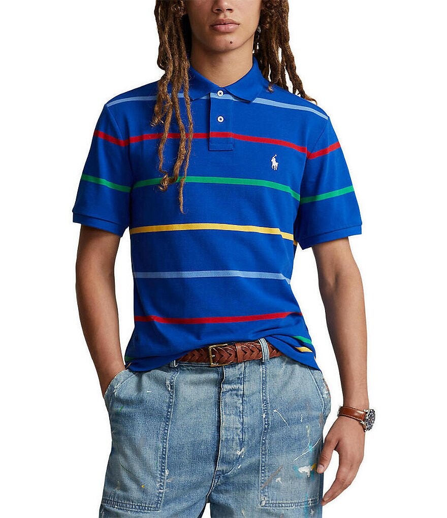 

Рубашка-поло классического кроя в полоску с короткими рукавами Polo Ralph Lauren, мультиколор