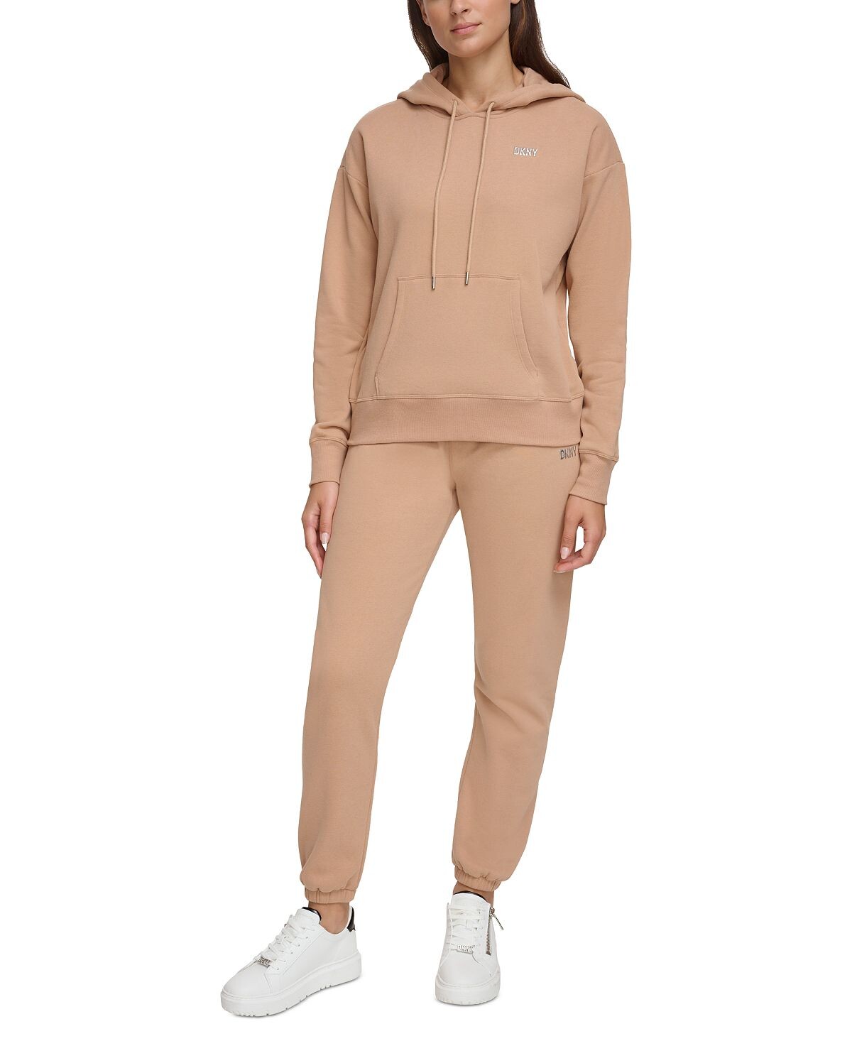 

Женская худи с металлизированным логотипом DKNY
