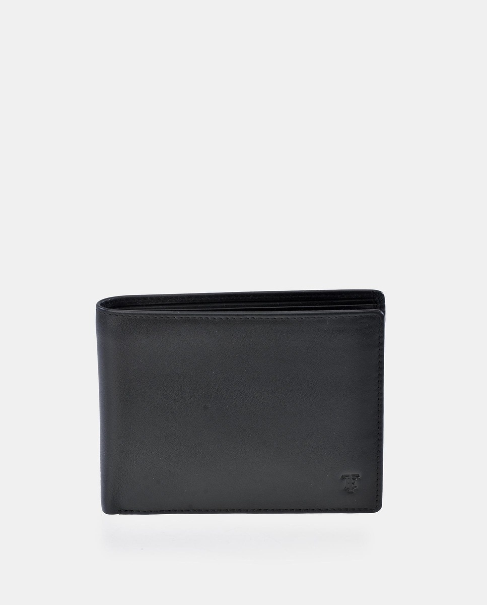 Черный кожаный кошелек с монетницей Emidio Tucci, черный обложка для паспорта канады защитный кошелек визитница удостоверение личности портмоне