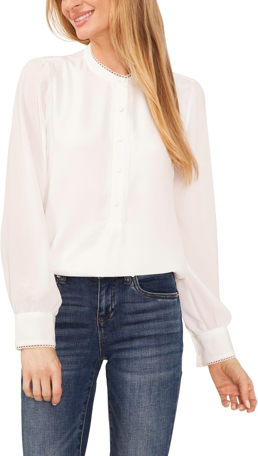 

Рубашка Long Sleeve Button-Down Top CeCe, цвет New Ivory
