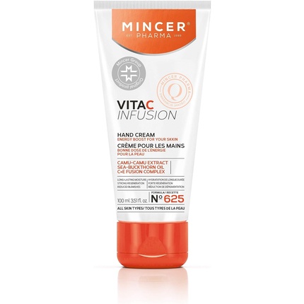 Mincer Pharma Vita C Infusion Увлажняющий и регенерирующий крем для рук для всех типов кожи с экстрактом камю-каму, маслом облепихи, комплексом C+E Fusion 100мл Mincer Est. Pharma 1989