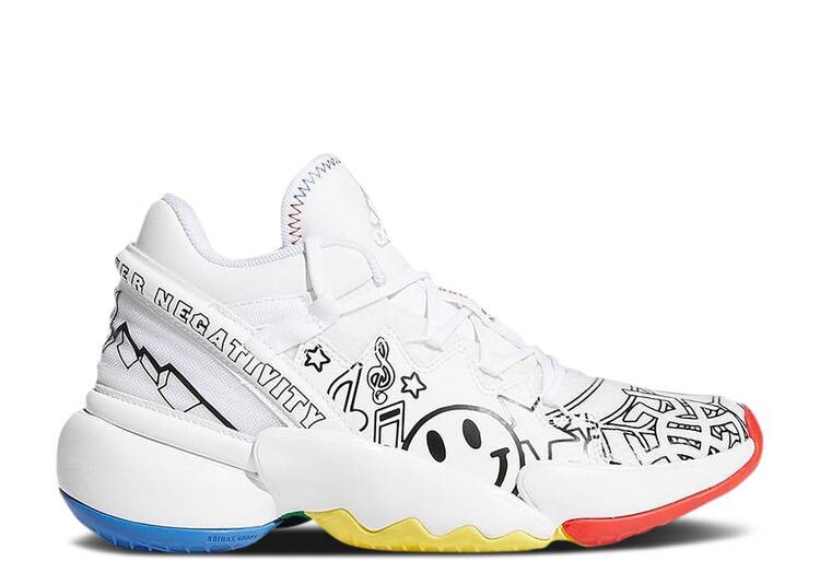 

Кроссовки Adidas D.O.N. ISSUE #2 BIG KIDS 'DETERMINATION OVER NEGATIVITY', белый