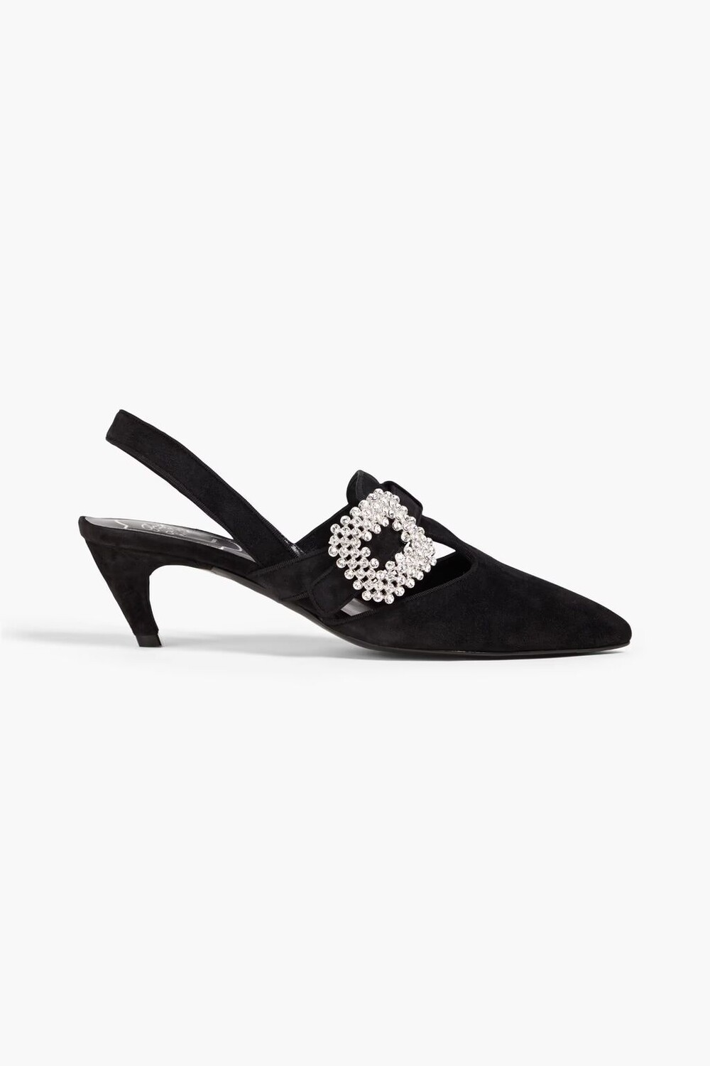 

Украшенные замшевые туфли с пяткой на пятке Roger Vivier, черный