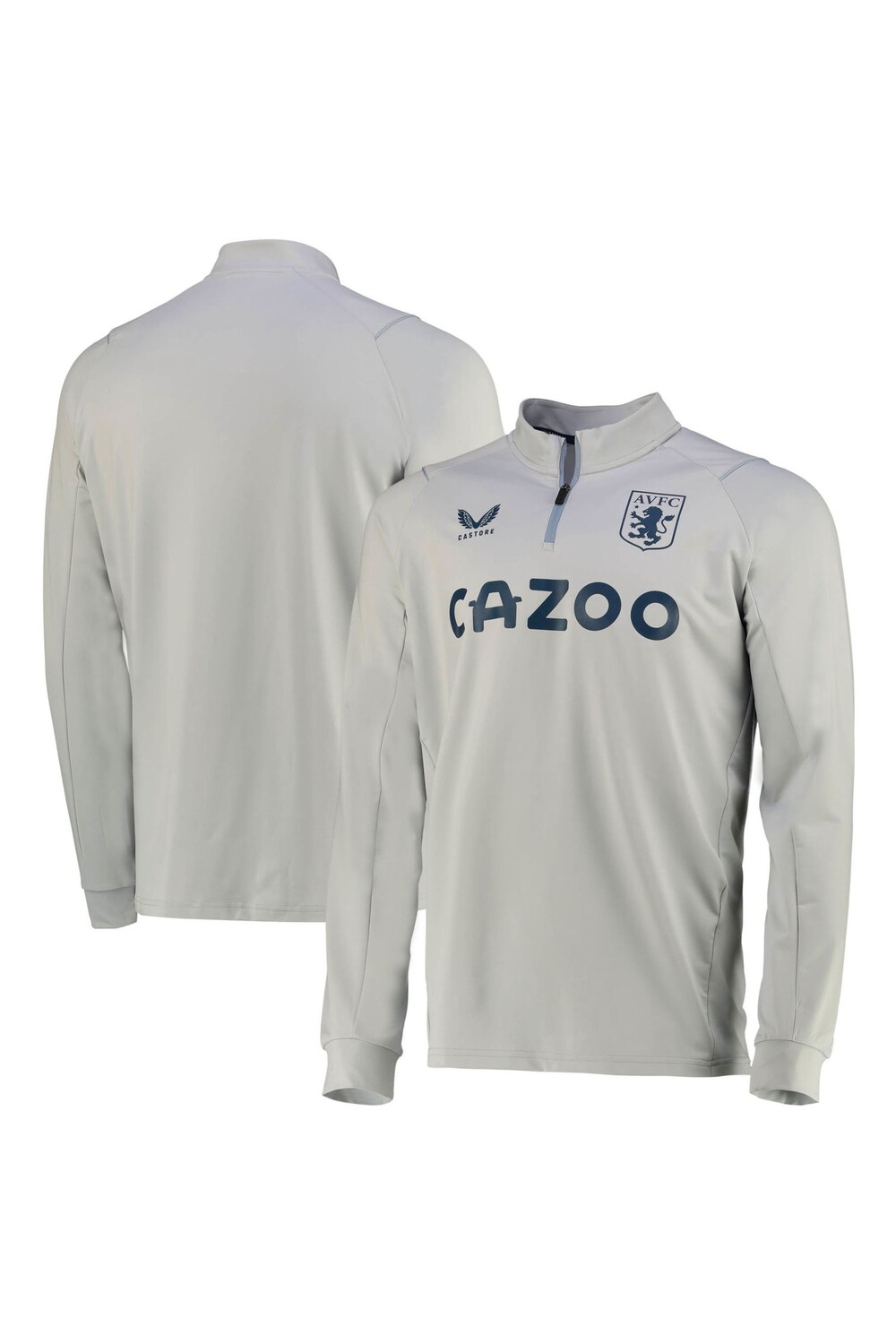 

Тренировка игрока Aston Villa с застежкой-молнией 1/4 среднего слоя и 11 Castore, серый