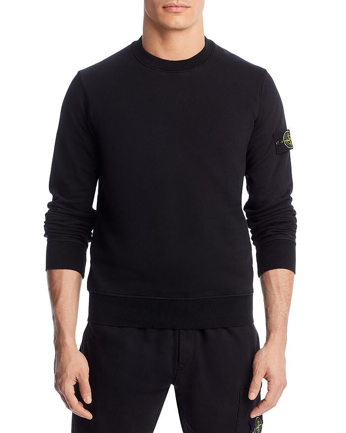 

Свитер узкого кроя с круглым вырезом и рукавами Stone Island, Черный