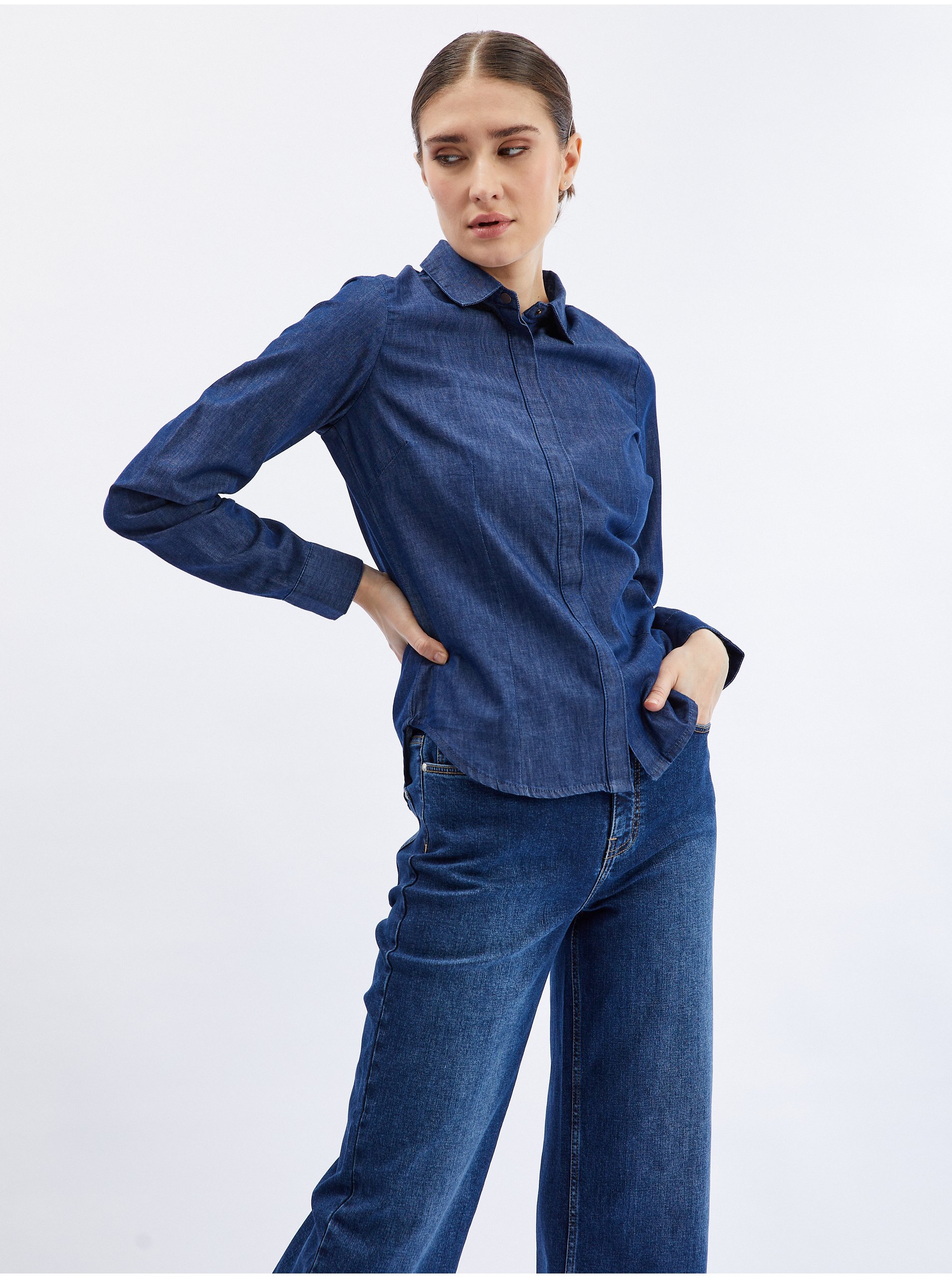 Блуза orsay Jeans Hemd, темно-синий