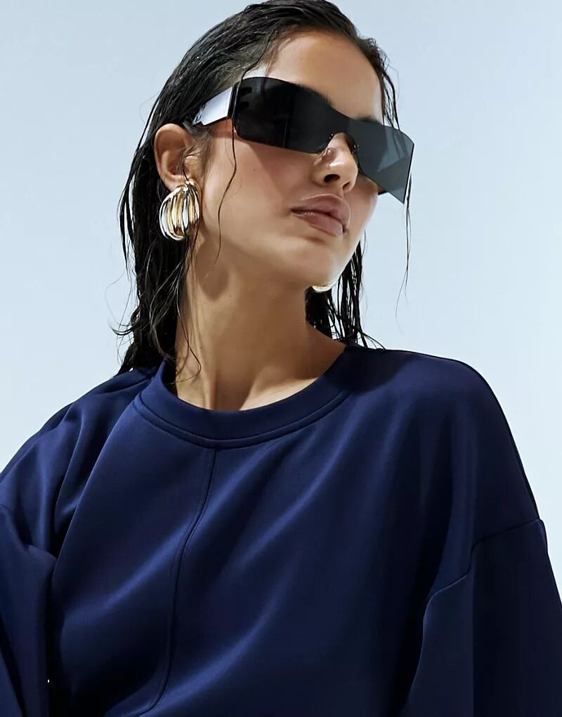 цена Панорамные солнцезащитные очки без оправы с затемненными линзами ASOS