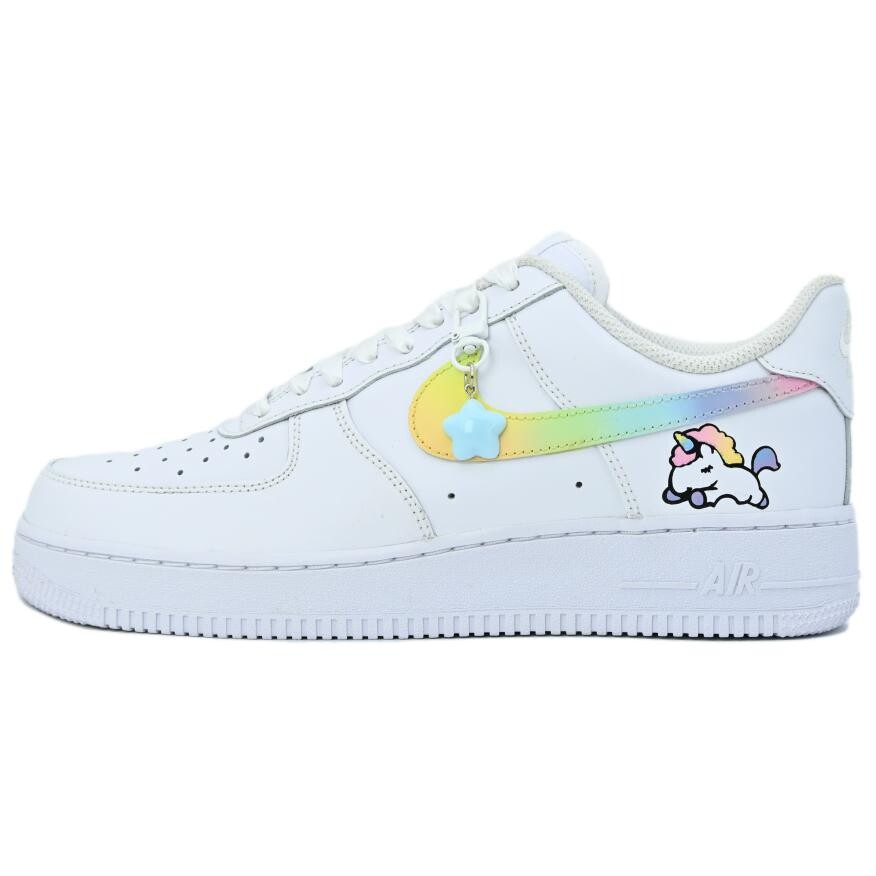 

Кроссовки Nike Air Force 1 Skateboarding Shoes Unisex Low-top White/Yellow/Blue, красный