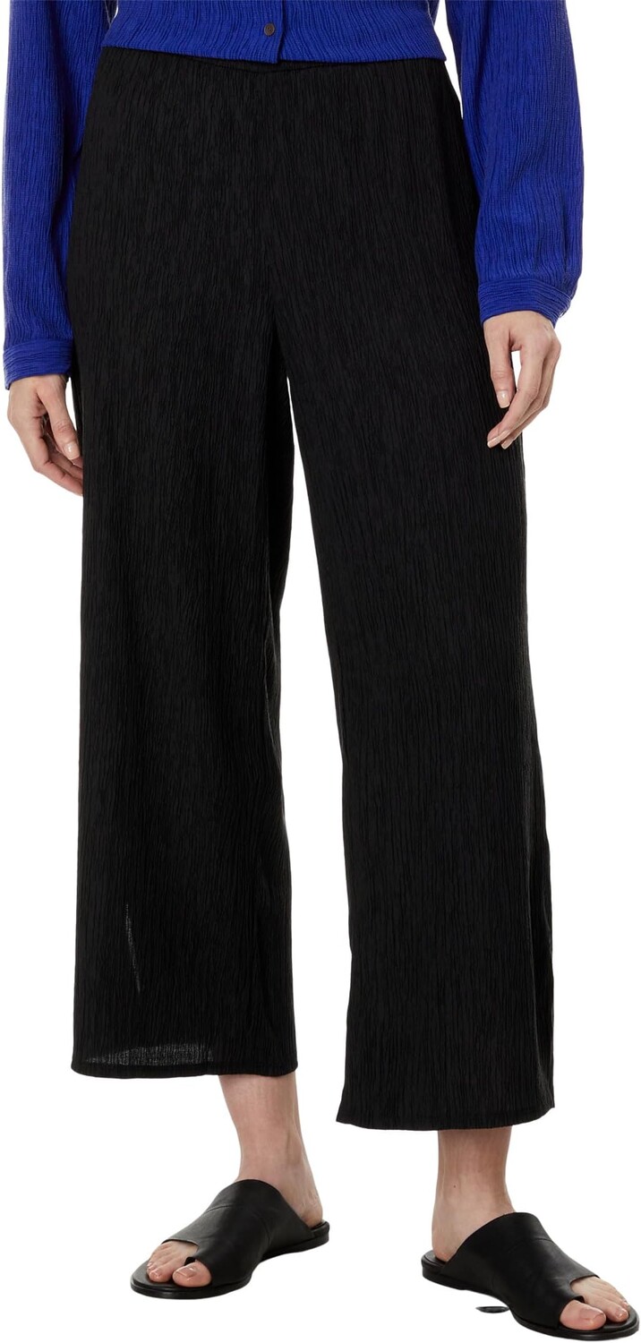 

Миниатюрные широкие брюки до щиколотки Eileen Fisher, черный