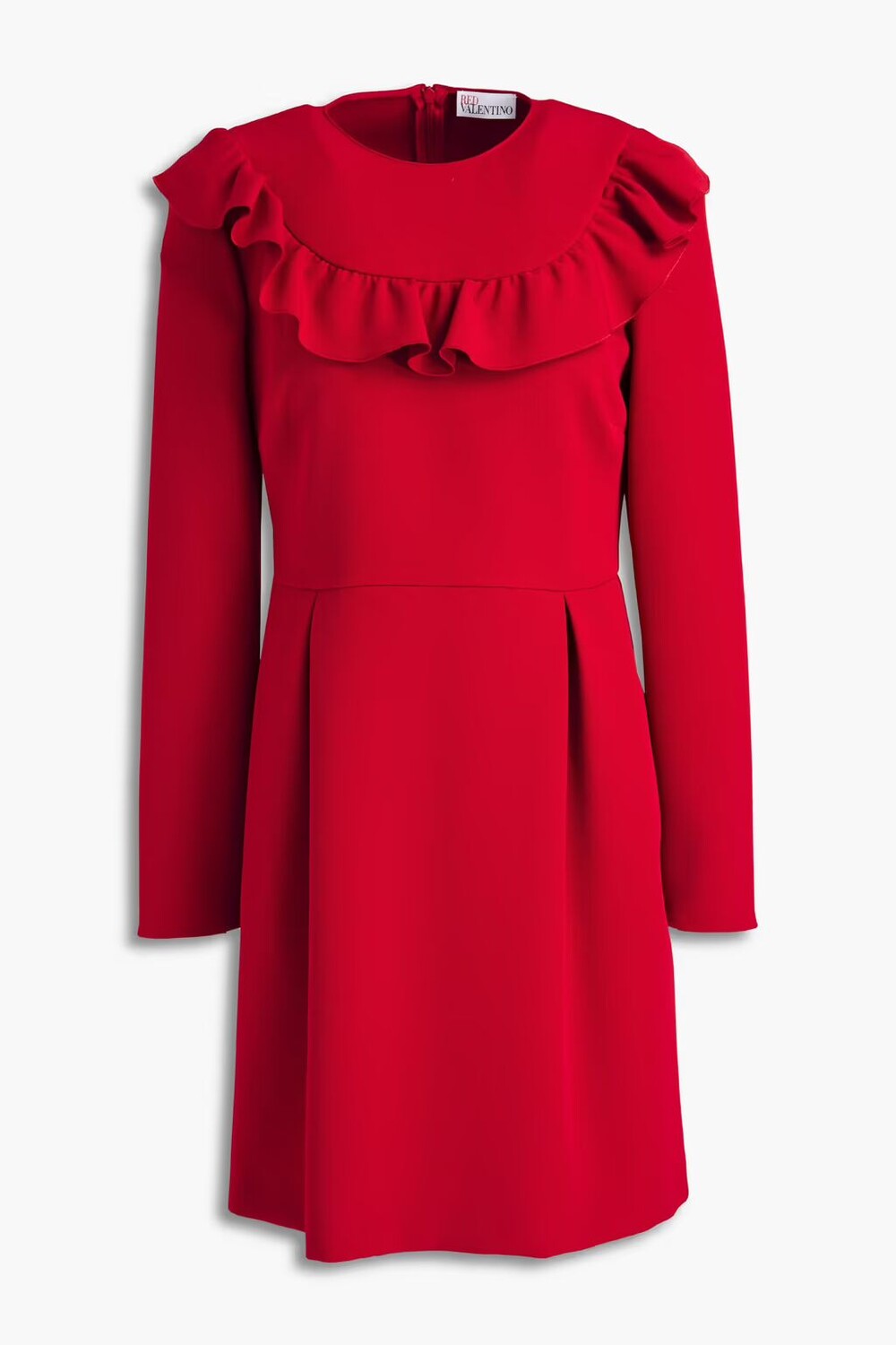 

Платье мини из крепа с оборками Redvalentino, красный