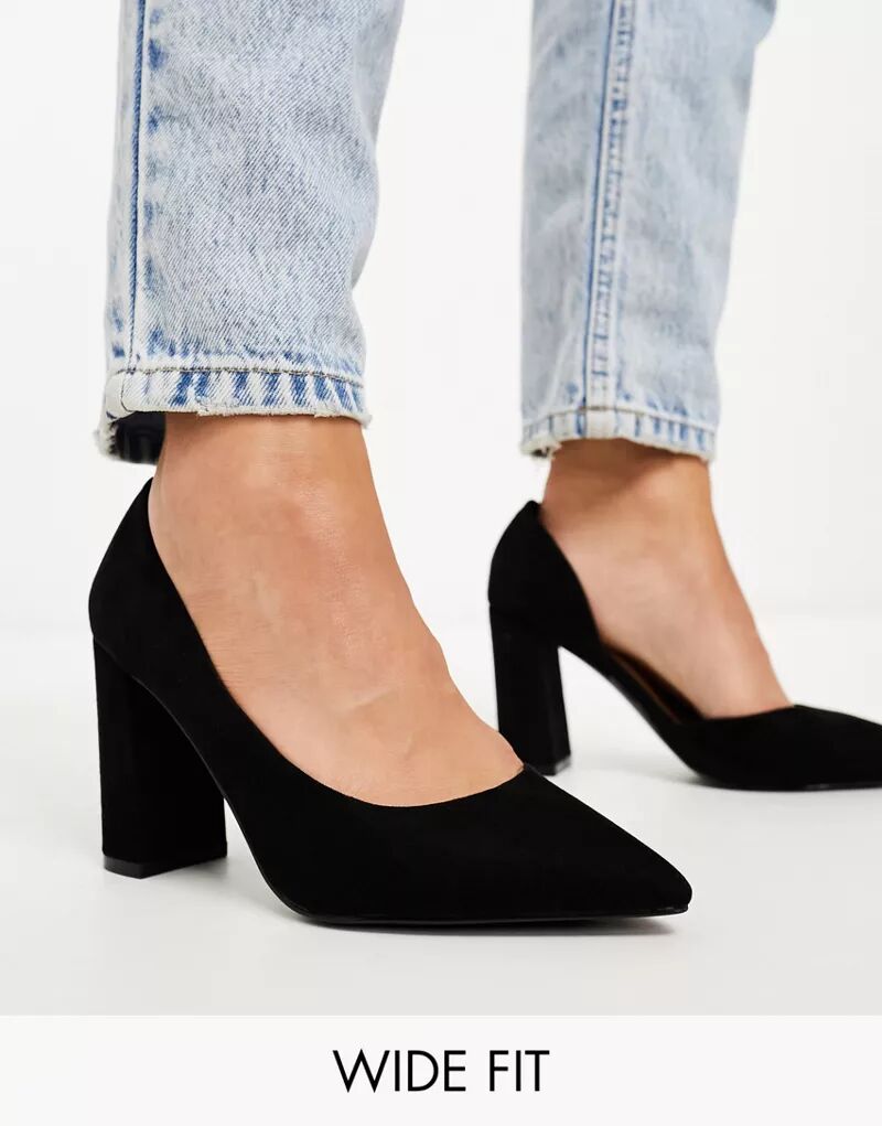 Черные туфли на широком каблуке Winston D'Orsay ASOS цена и фото