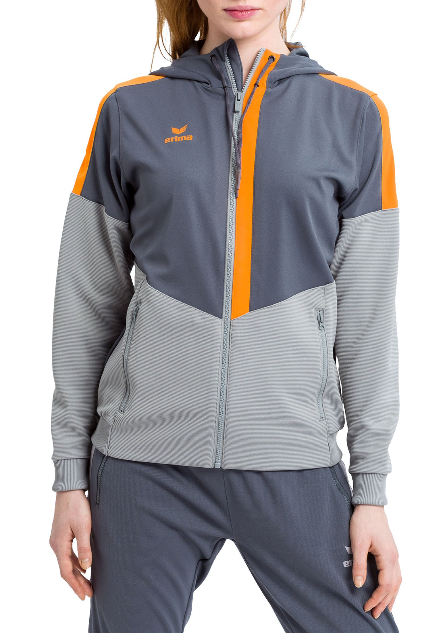 

Спортивная куртка erima Squad, цвет slate grey/monument grey/new orange