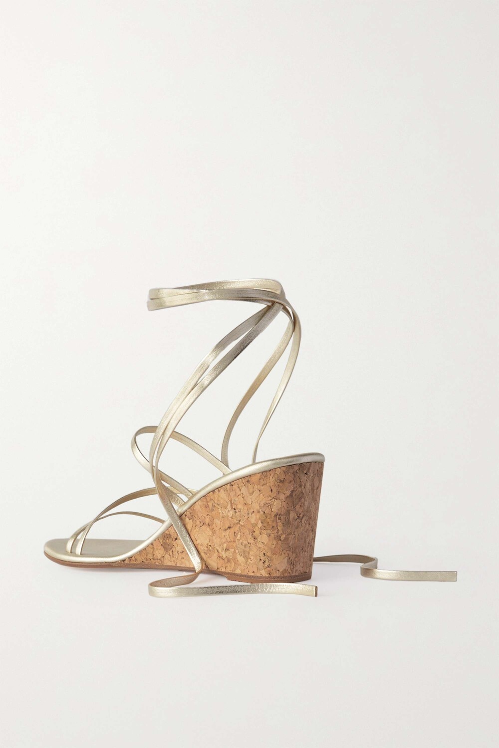 

ANCIENT GREEK SANDALS босоножки Lithi на танкетке из кожи с эффектом металлик, золото