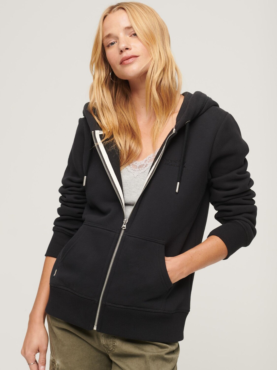 

Толстовка на молнии с логотипом Superdry Essential, черная