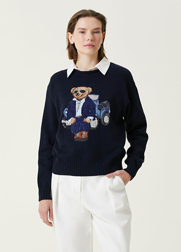 

Жаккардовый свитер с логотипом Polo Bear Polo Ralph Lauren, синий