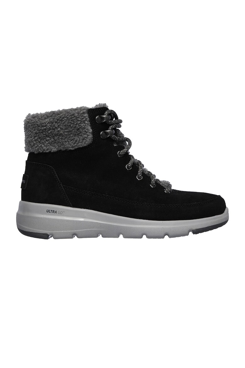 

Замшевые ботинки Glacial Ultra-Wood с эко-пухом Skechers, черный