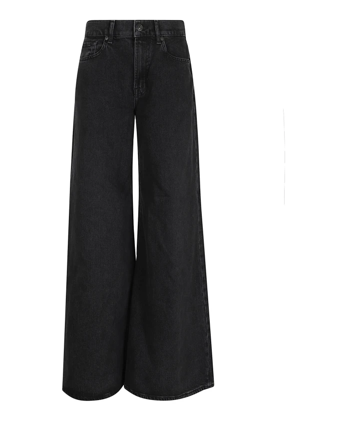 

Широкие джинсы из хлопка 7 For All Mankind, черный