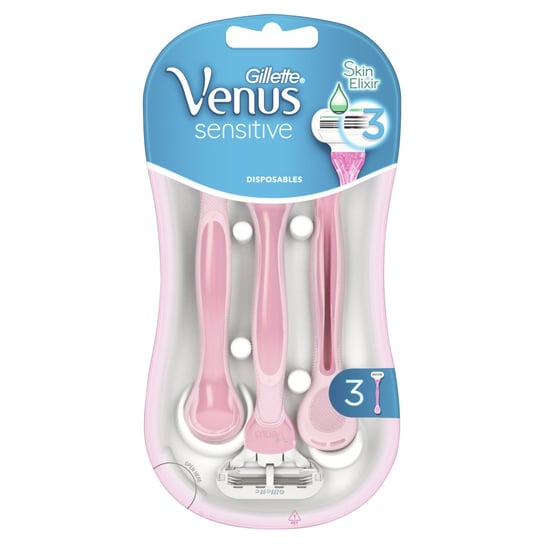 Бритвы одноразовые, 3 шт. Gillette, Sensitive Venus gillette venus 3 одноразовые станки для женщин 3 шт