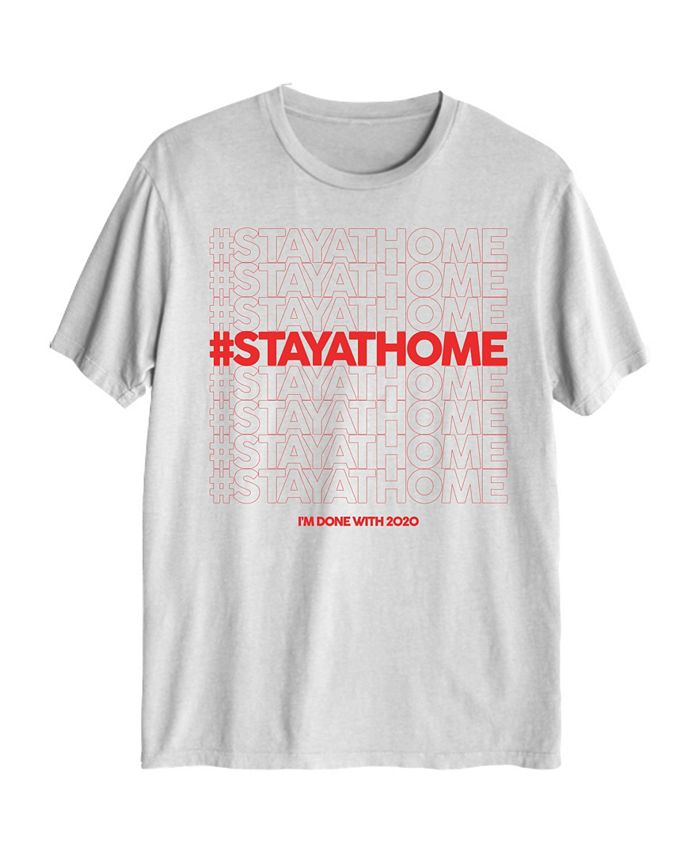 Мужская гибридная футболка с рисунком «Оставайся дома» AIRWAVES, белый оставайся молодым