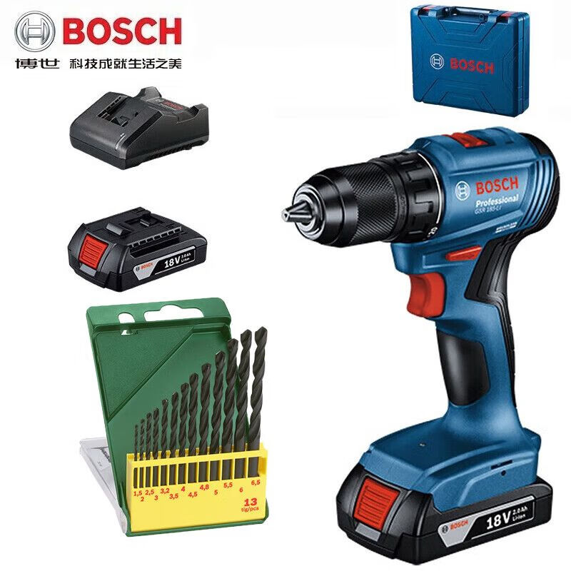 Дрель электрическая Bosch GSB185-Li + сверла, аккумулятор, зарядное устройство