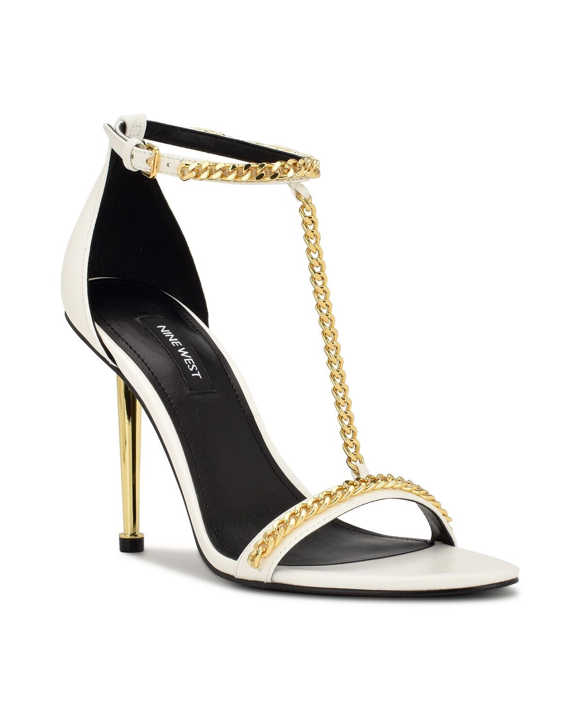 

Женские классические сандалии на шпильке с ремешком на щиколотке Nine West, белый
