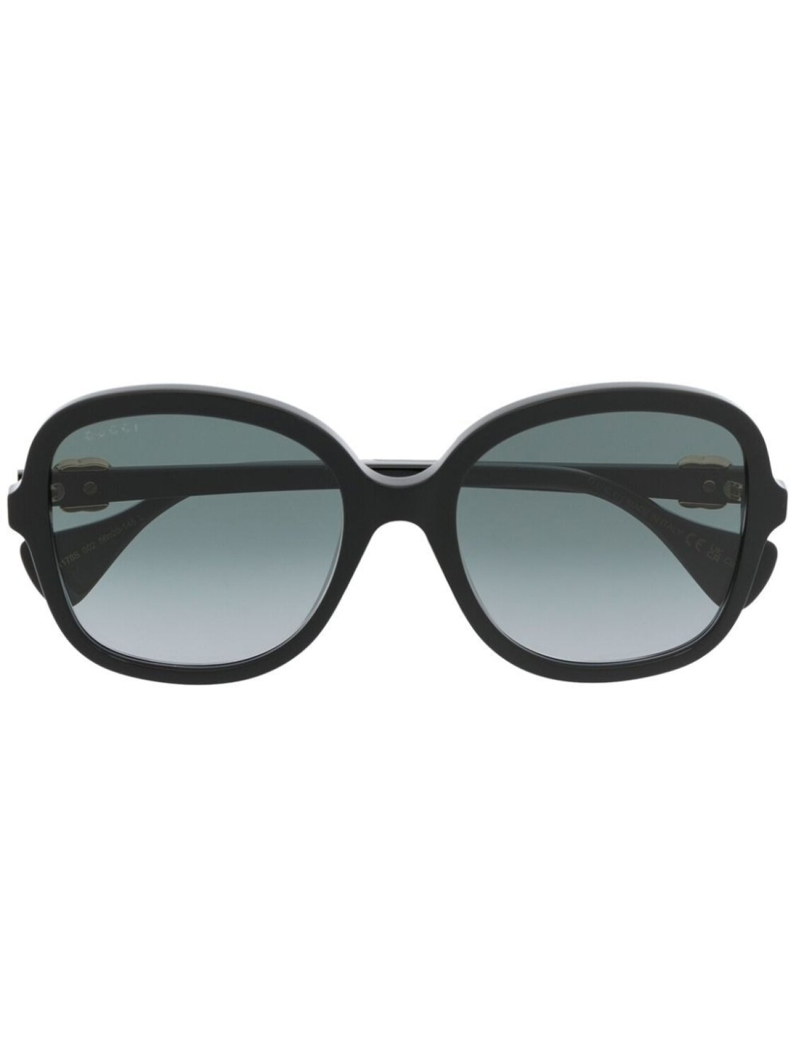 

Gucci Eyewear массивные солнцезащитные очки в круглой оправе, черный