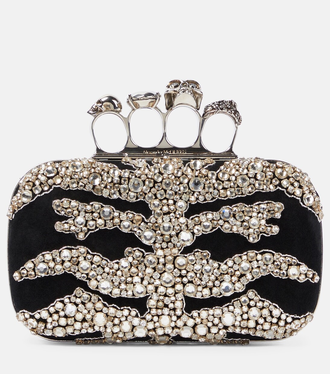 

Замшевый клатч с декором Knuckle Alexander McQueen, черный