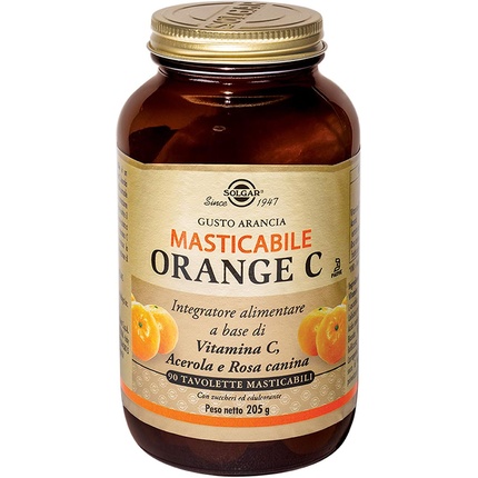 Жевательный витамин С, 500 мг, апельсин, 90 таблеток, Solgar sundown naturals жевательный витамин c с натуральным шиповником апельсин 500 мг 100 жевательных таблеток