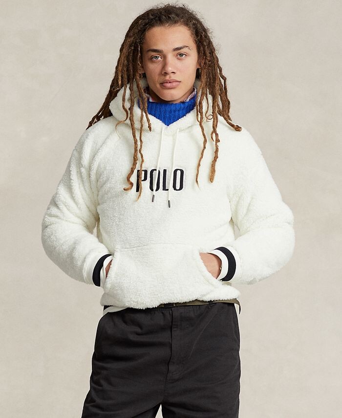 

Мужская флисовая толстовка с логотипом Polo Ralph Lauren, белый