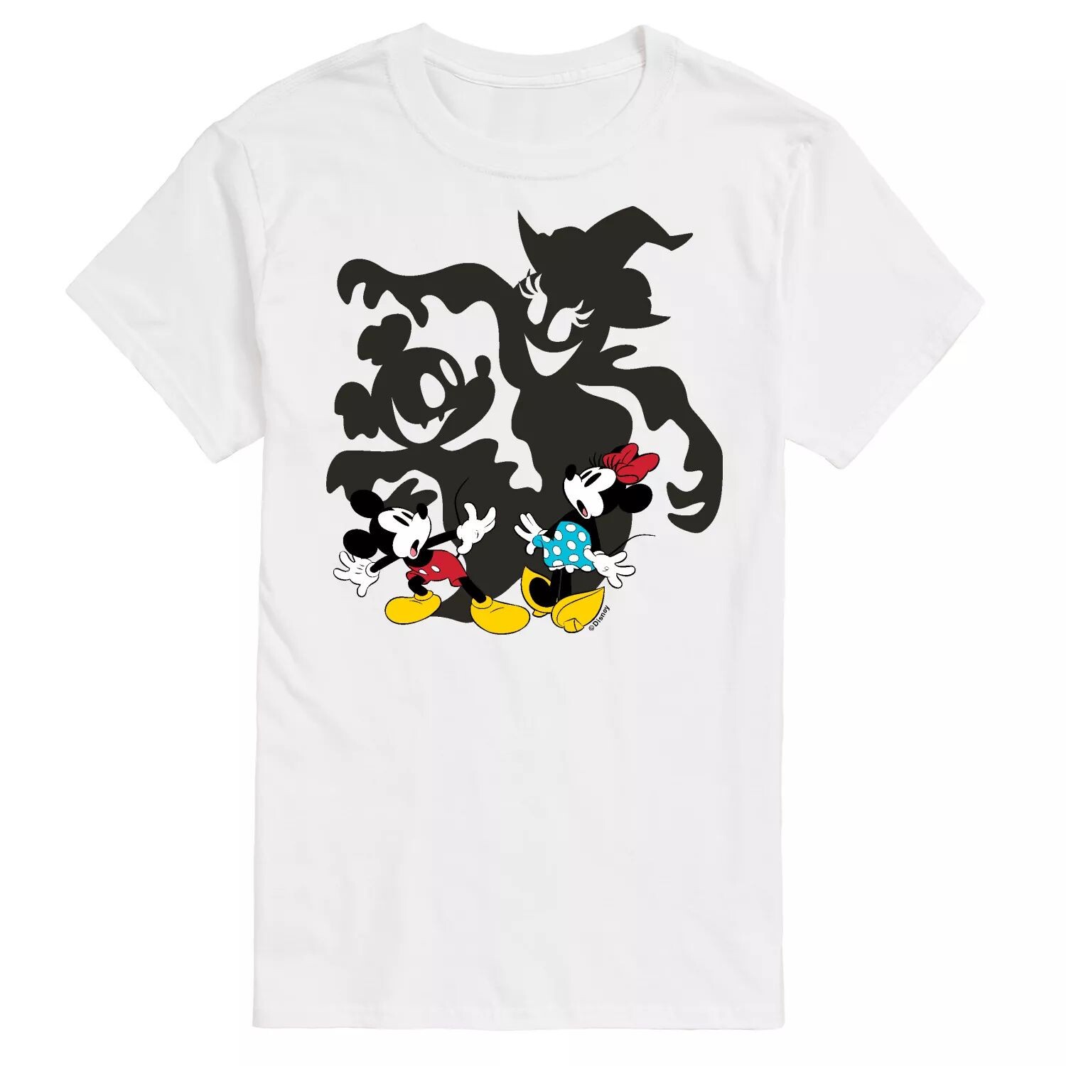 

Футболка с изображением Микки Мауса и друзей Disney's Big & Tall Mickey Minnie Scared Shadows Licensed Character, белый