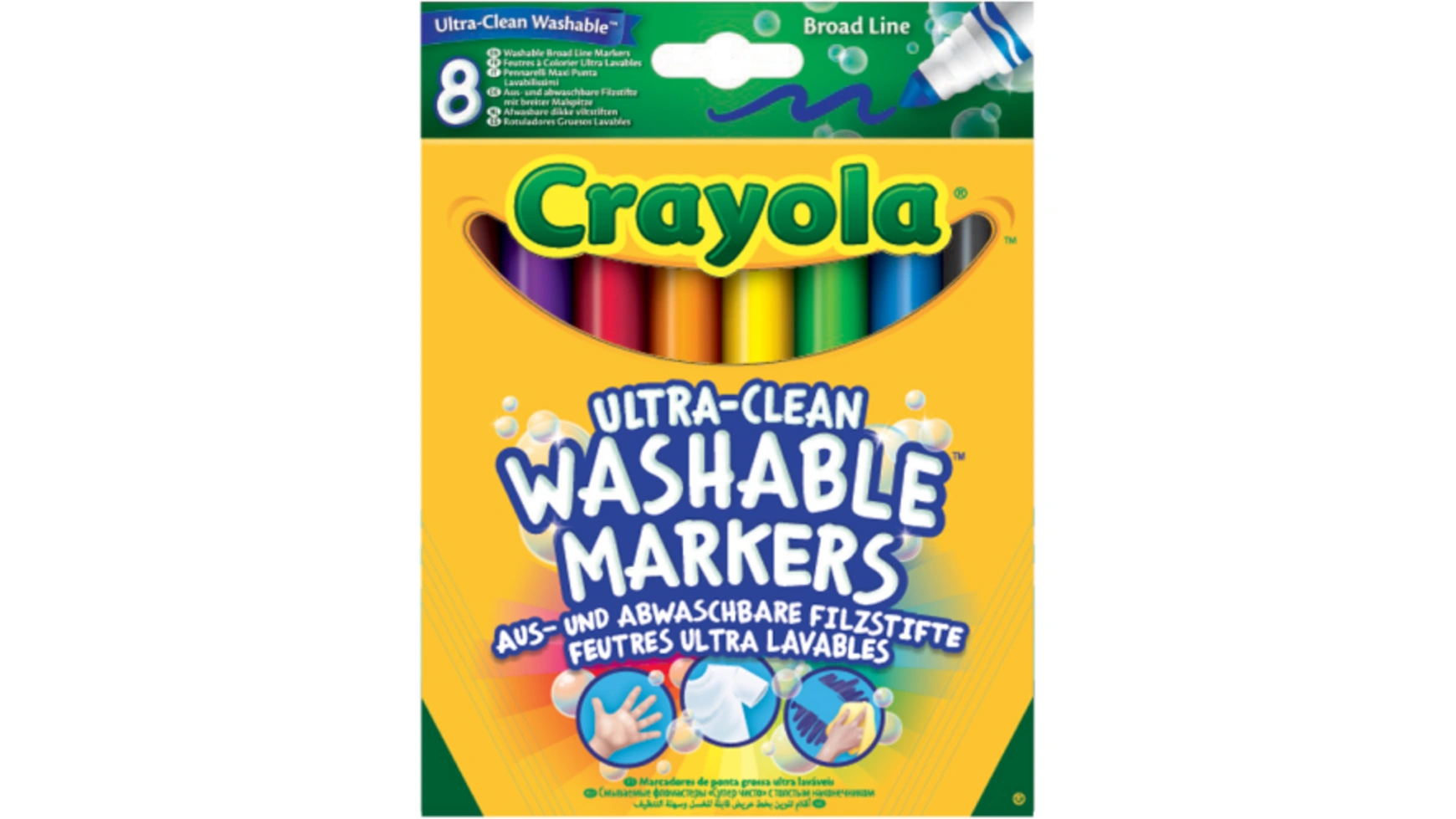Crayola 8 моющихся фломастеров Ultra Clean