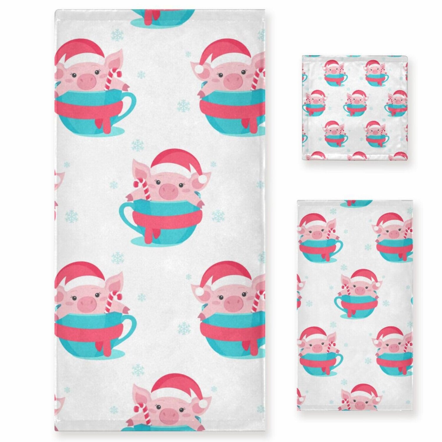 

Набор полотенец Piggy Plush Bath Towel Trio 3 шт, разноцветный