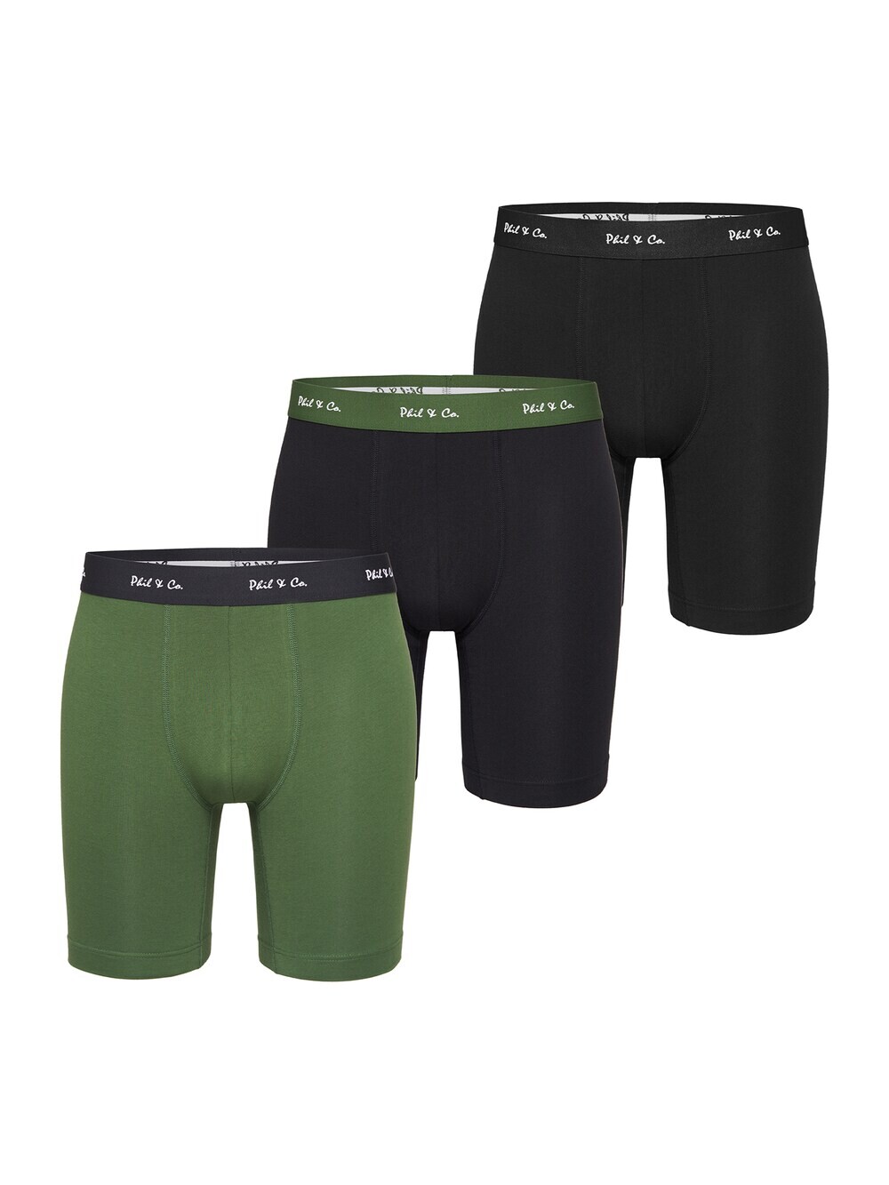 

Трусы боксеры Phil & Co. Berlin Jersey Long Boxer, зеленый/черный