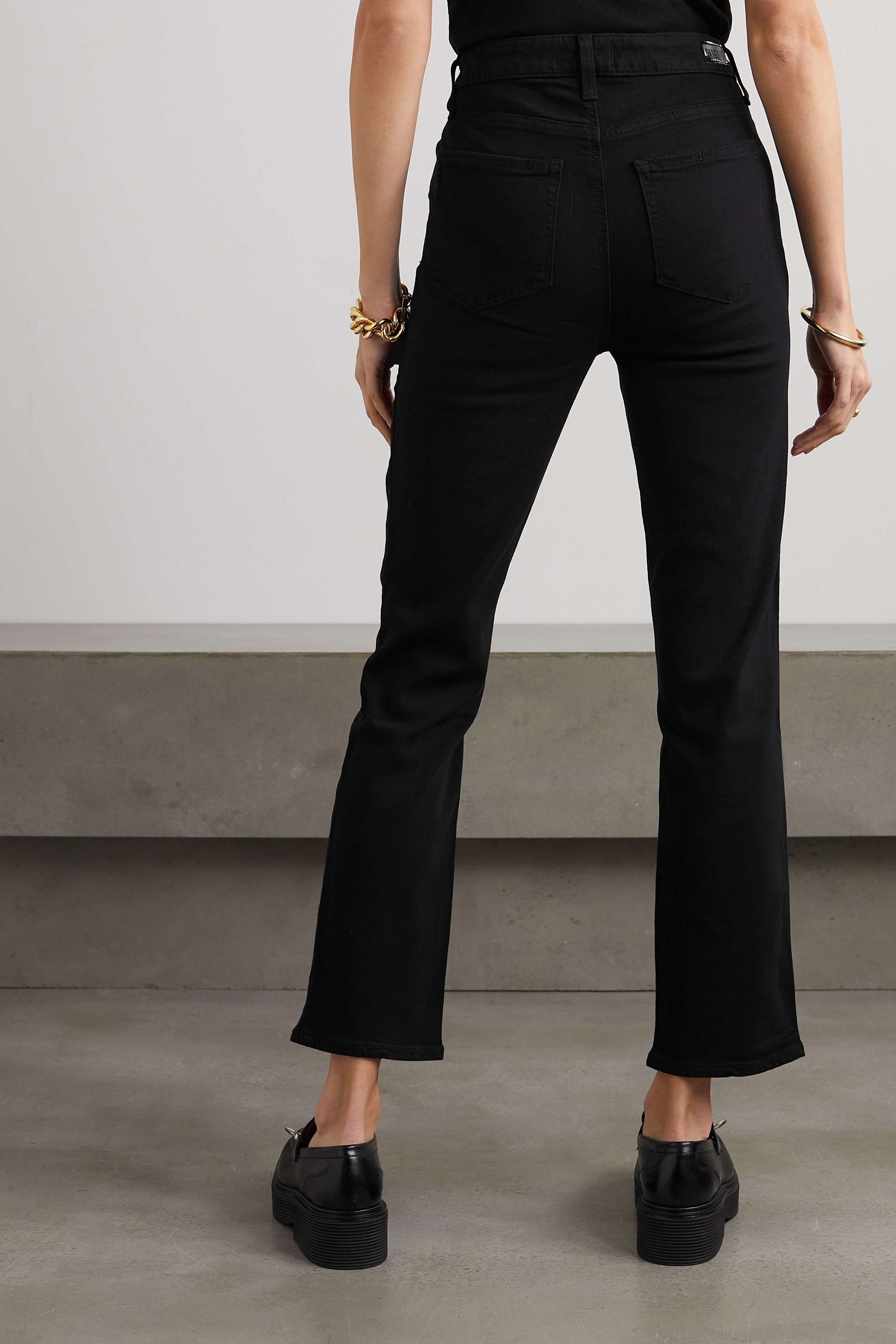 PAIGE укороченные прямые джинсы Cindy с высокой посадкой, черный цена и фото