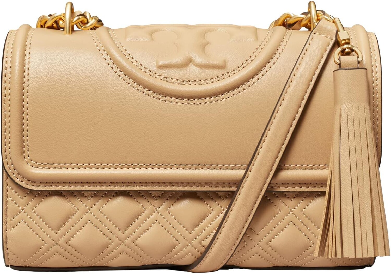 

Сумка через плечо Tory Burch Fleming Small Convertible Shoulder Bag, цвет Desert Dune