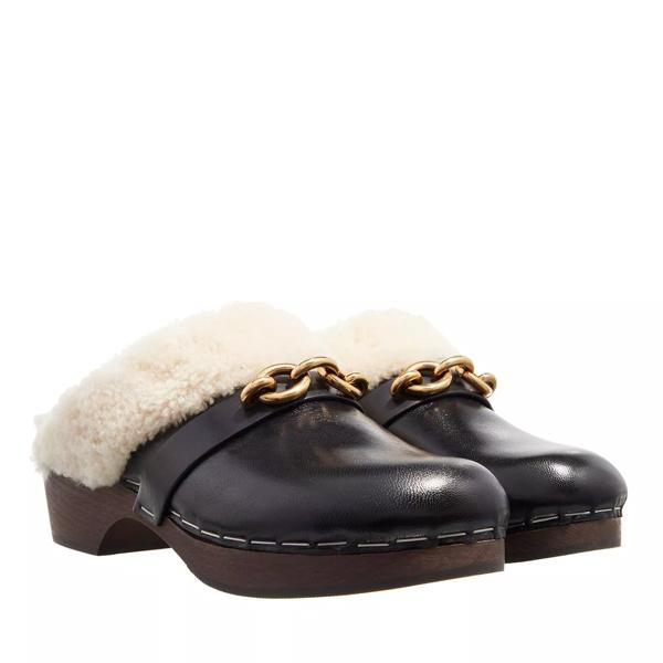 

Тапочки le maillon clogs sherling Saint Laurent, черный