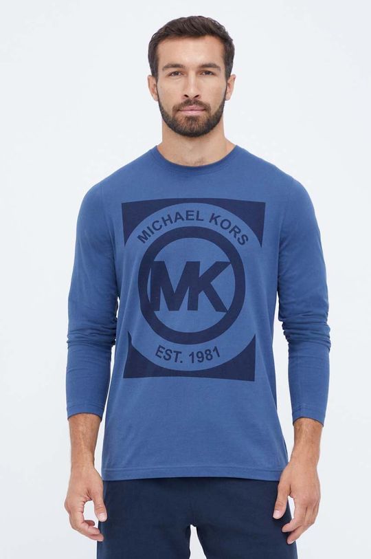 Хлопковая рубашка с длинными рукавами Michael Kors, синий