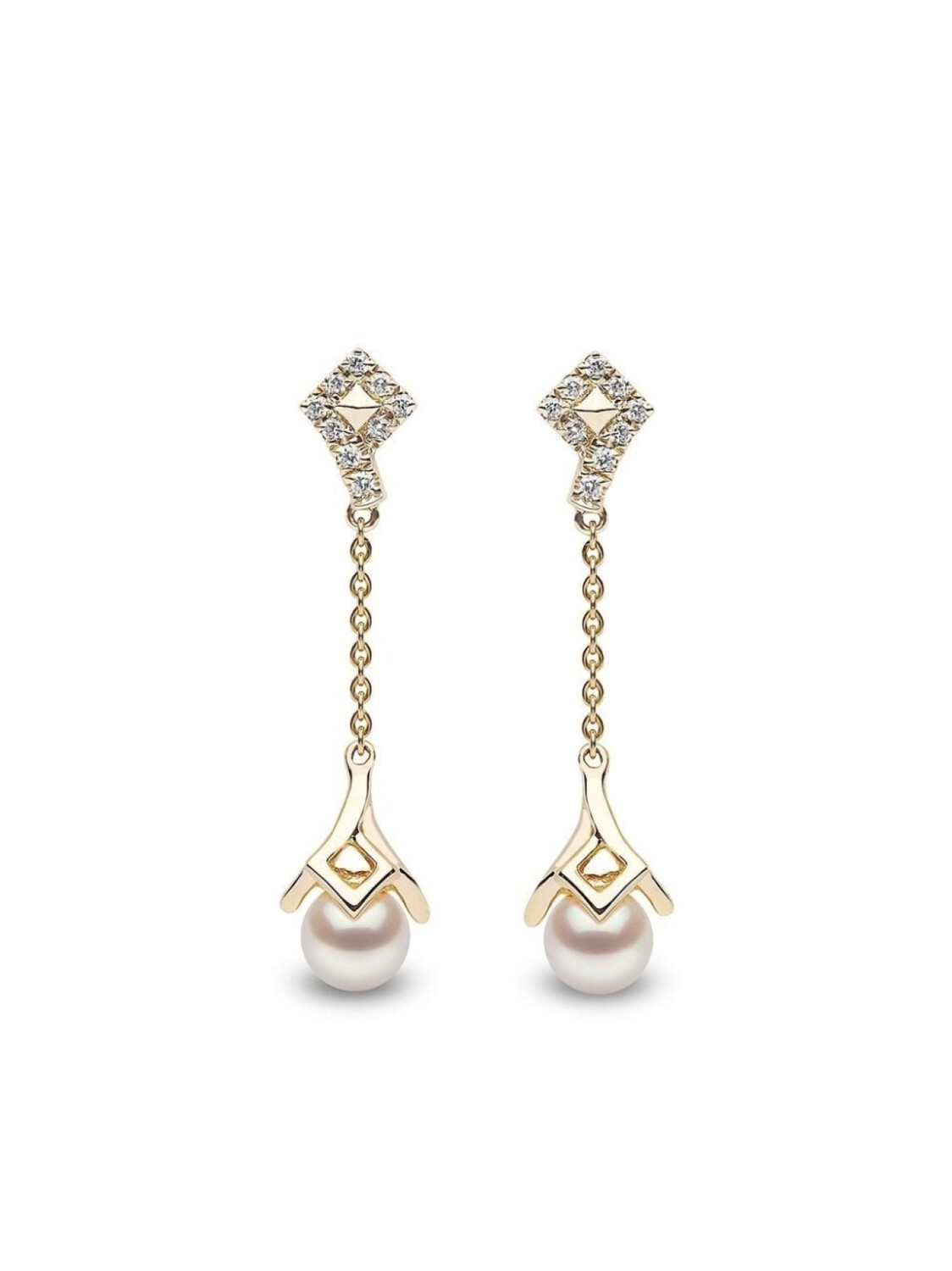 

Серьги Trend из желтого золота с жемчугом и бриллиантами Yoko London, золотой