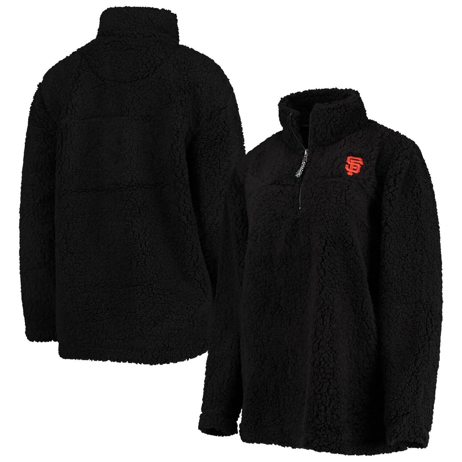 

Женская черная куртка G-III Sports by Carl Banks San Francisco Giants из шерпы с молнией четверть четверти G-III