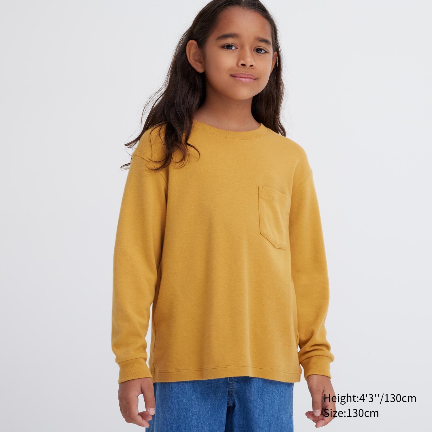 

Футболка UNIQLO мягкая с круглым вырезом и длинными рукавами с начесом, желтый