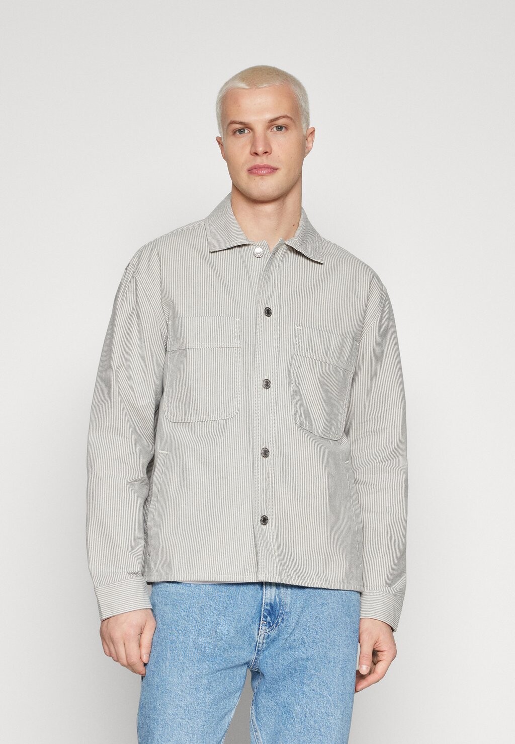 

Легкая куртка Workwear Shirt Jacket Abercrombie & Fitch, цвет blue railroad/stripe
