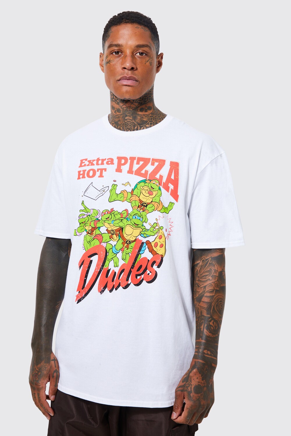 

Футболка оверсайз с лицензией tmnt Boohoo, белый
