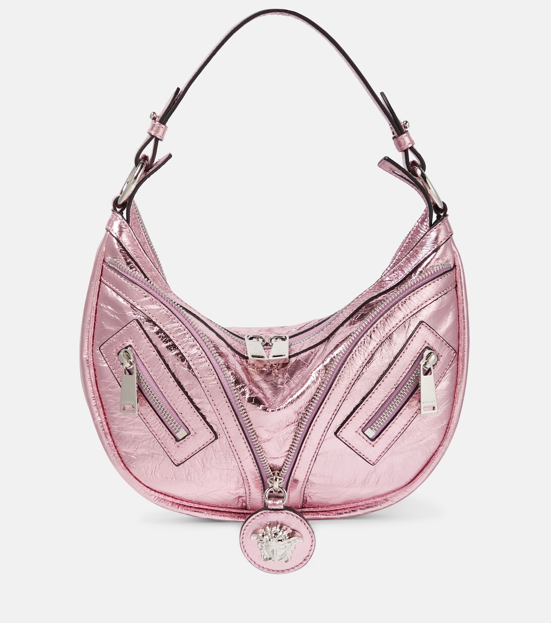 

Кожаная сумка через плечо Repeater Mini Versace, розовый