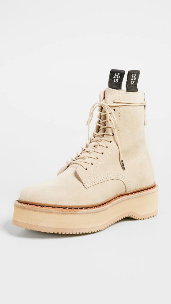 

Ботинки R13 Single Stack Suede, хаки